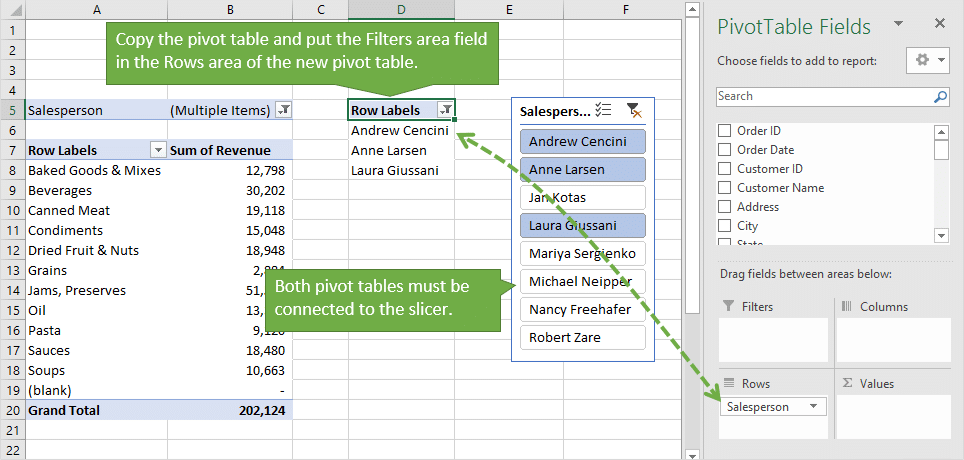 copy the content of a pivot table on excel for mac