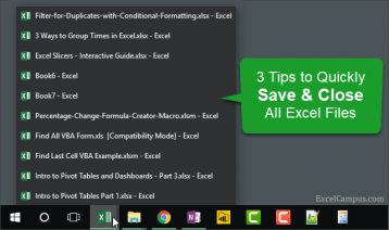 3 Tips to Save and Close All Open Excel Workbook Files + VBA Macro