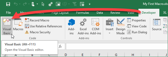 how to turn on vba in excel 2016