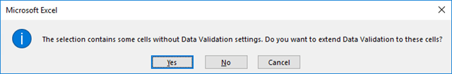 Information Box Extend Data Validation to Other Cells