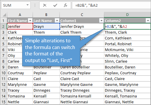 3 Ways to Combine in - Formulas, Functions Power - Excel Campus