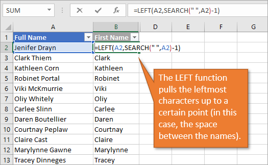 How To Split Text In Cells Using Formulas Excel Campus 4854